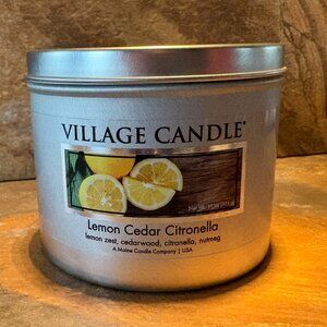 Village Candle LEMON CEDAR CITRONELLA 2-Wick Candle Yellow Stonewall Kitchen NEW